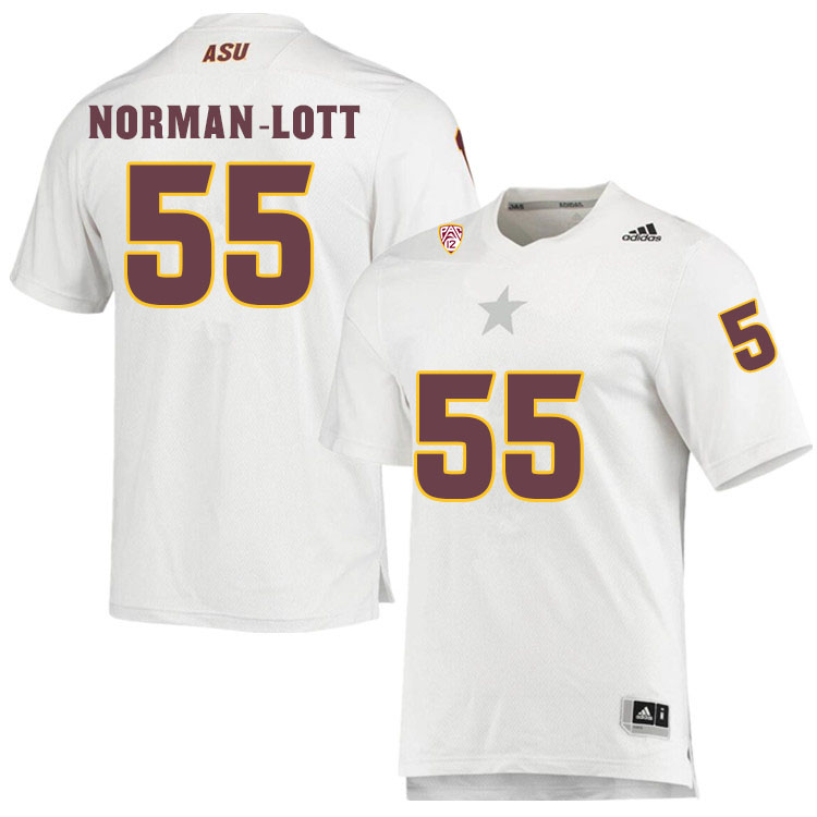 Men #55 Omarr Norman-LottArizona State Sun Devils College Football Jerseys Sale-White - Click Image to Close